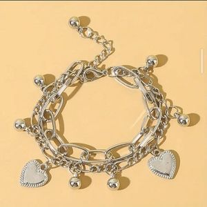 🆕 SILVER PLATED WOMEN'S HEART ❤️ Bracelet